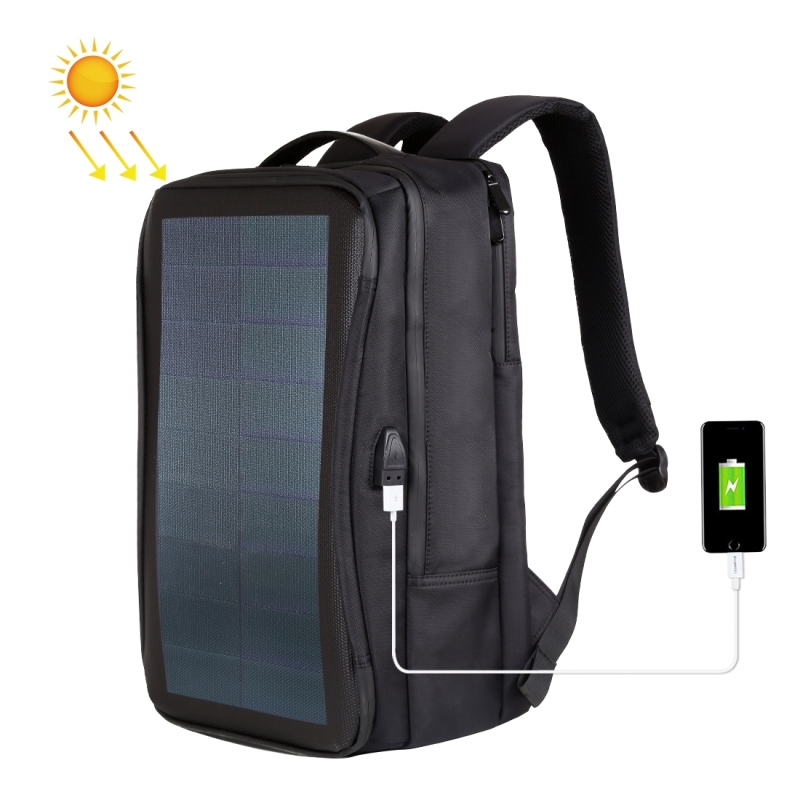 Solar Panel 12W Power Backpack Laptop Bag with Handle and USB Charging Port Laptop Backpack
