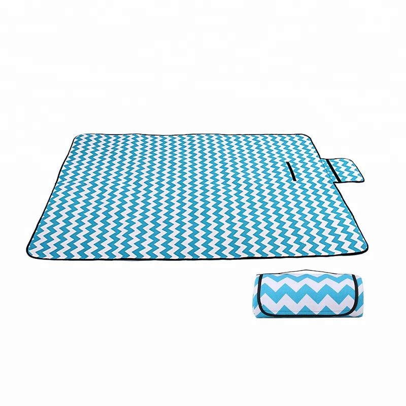 Foldable Canvas Beach Mat Sand Proof Custom Waterproof Picnic Blanket