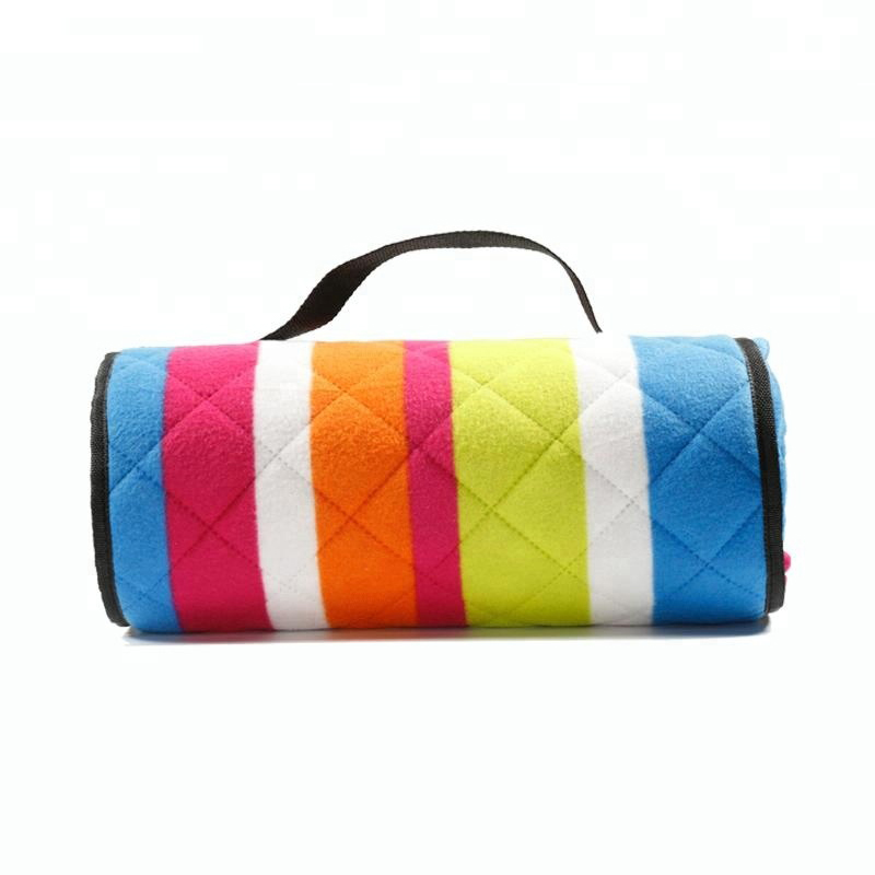 Custom Outdoor New Arrival Washable Foldable Rainbow Color Beach Picnic Mat