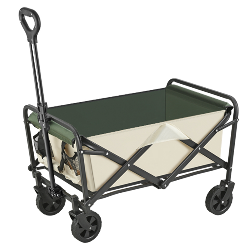80L Collapsible Camping Wagon Cart With 5" PU Wheels For Garden & Beach