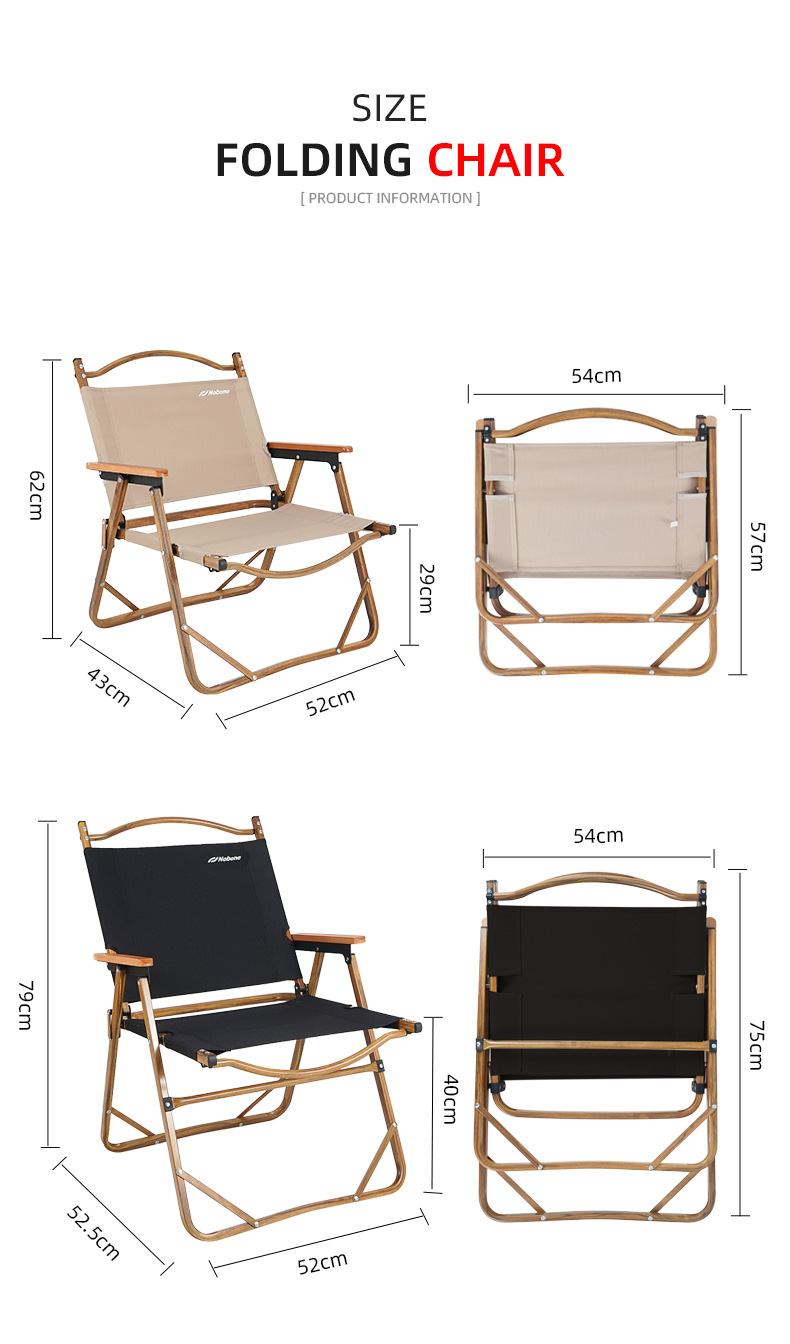 Wood Grain Aluminum Folding Kermit Camping Chair