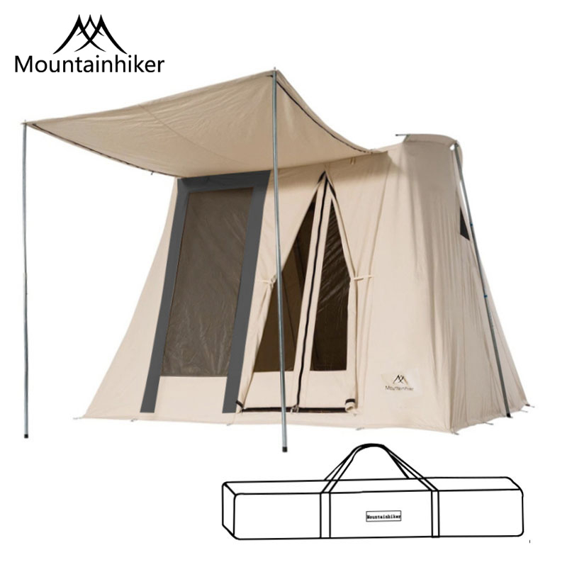 Mountainhiker Outdoor Camping Family Tent for 4-8 Person Luxury Big Space Cotton Spring Waterproof Thickened Hiking Picnic Tent