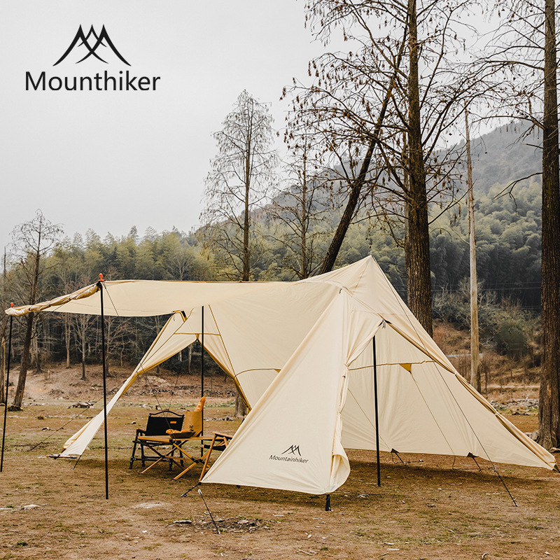 MOUNTAINHIKER New 5-8 Person Black Ivory Polyester Luxury Tent Self-Driving Tent Outdoor Hiking Wilderness Camping Shelter Tents