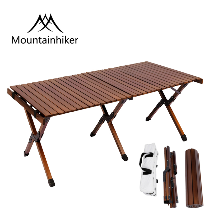 Mountainhiker Folding Table Beech Camping Wooden Table Family BBQ Picnic Desk Garden Party Table Travel Hiking Outdoor Furniture