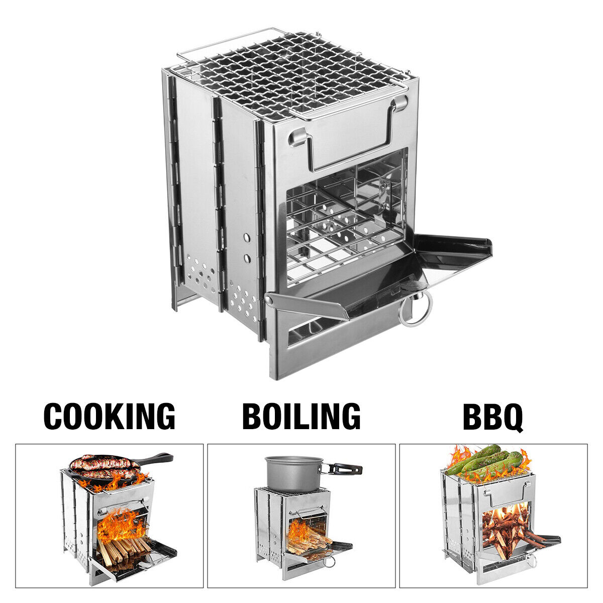 Portable Wooden Burning Furnace With Stainless Steel Tray