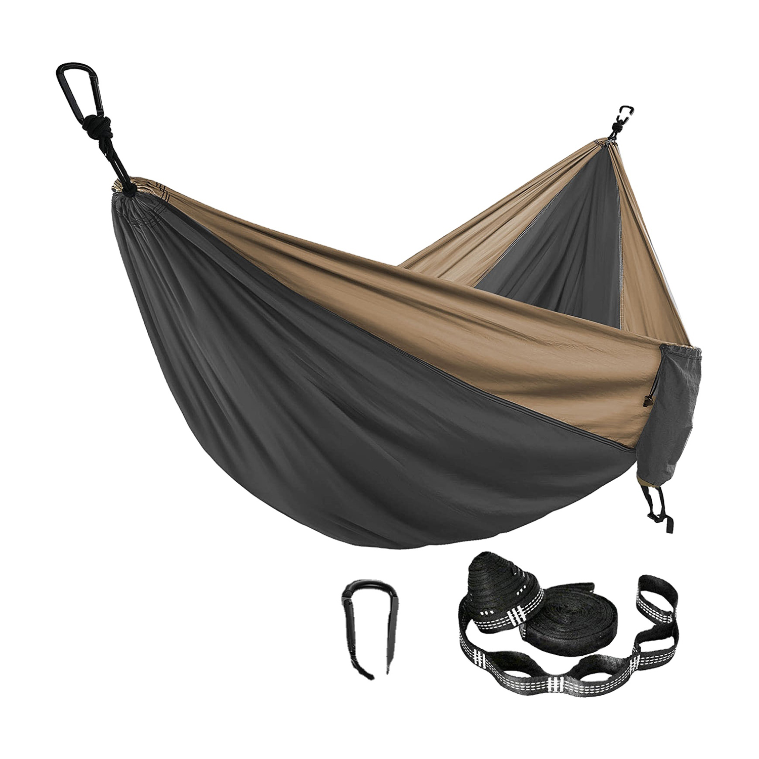 Oversize Double Person Hammock with Hammock Straps and Black Carabiner
