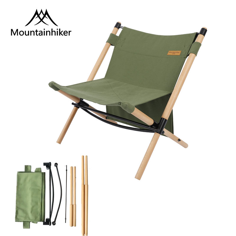 MOUNTAINHIKER Detachable Beech Relax Chair Camping Foldable Chair Outdoor Portable Chair Fishing Travel Garden Supplies