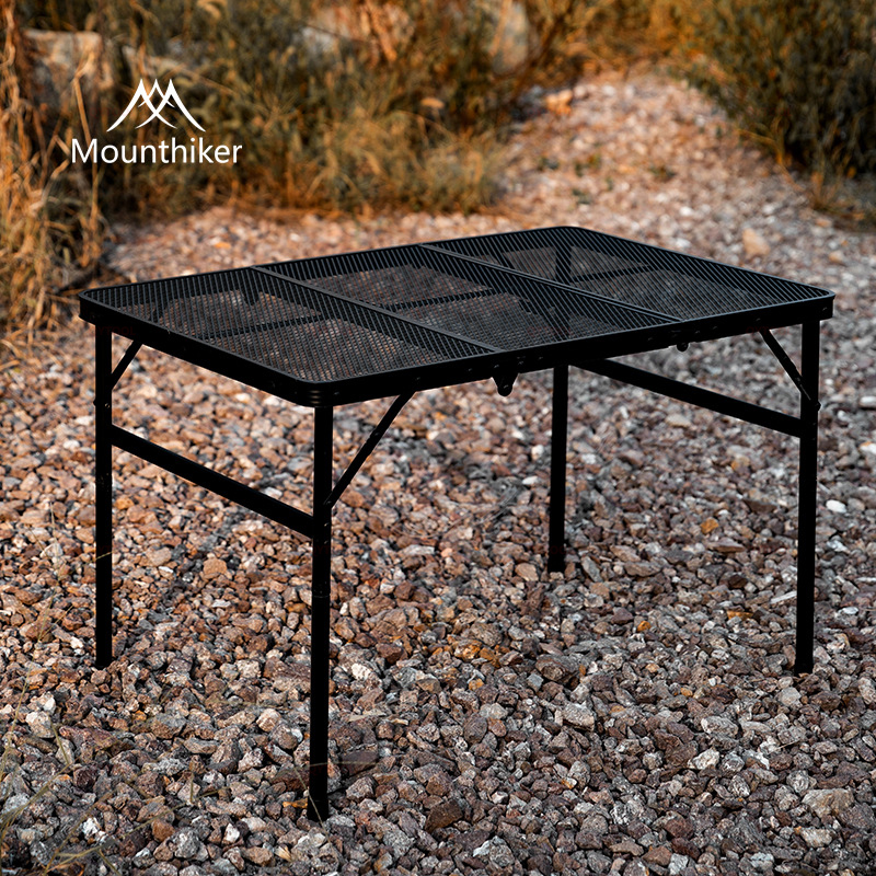 Mountainhike Aluminium Camping Table Adjustable Height Portable Foldable Table Outdoor BBQ Folding Mesh Table Tactical Picnic