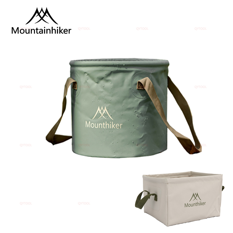 Mounthiker Foldable Multifunctional Bucket Outdoor Water Bucket 10L Cylindrical 13L Cuboid Camping Water Bag Travel Equipment