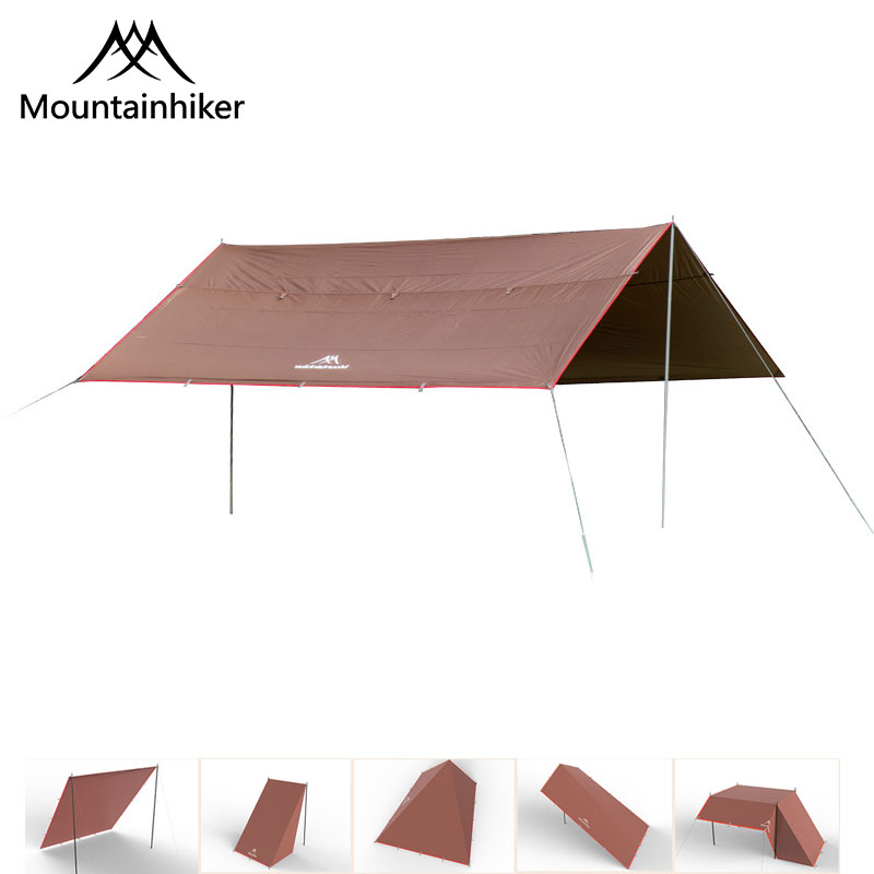 Mounthiker Large Square Sunshade With Multiple Tie Buckles Silver Coated Sunscreen Canopy 6-8person Sunshades Outdoors
