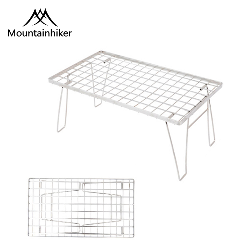 Mounthiker Outdoor Stainless Steel Mesh Table Foldable Ultra-Light Portable Camping Folding Tables 60cm Table Board