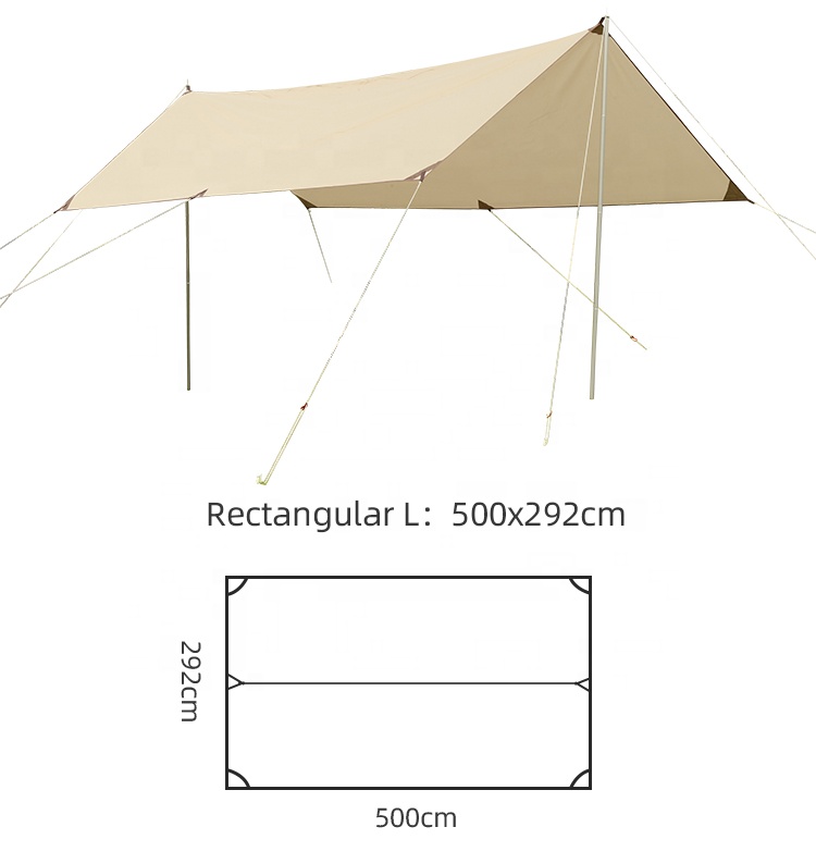 Rectangular Camping Sun Shelter - UPF 50 Awning Canopy