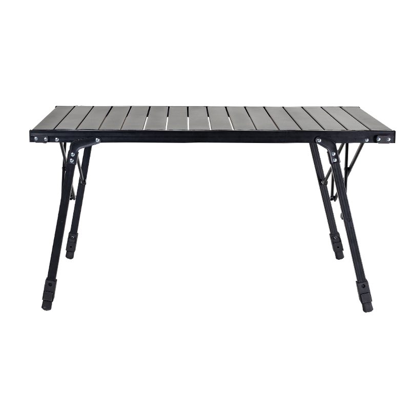 Outdoor BBQ Picnic Aluminum Roll Up Adjustable Folding Camping Table