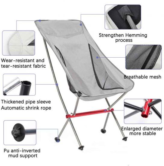 Ultralight Aluminium  Foldable Camping Chair - Portable Beach Chair