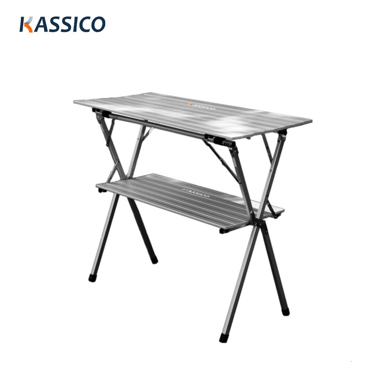 Aluminum folding camping table