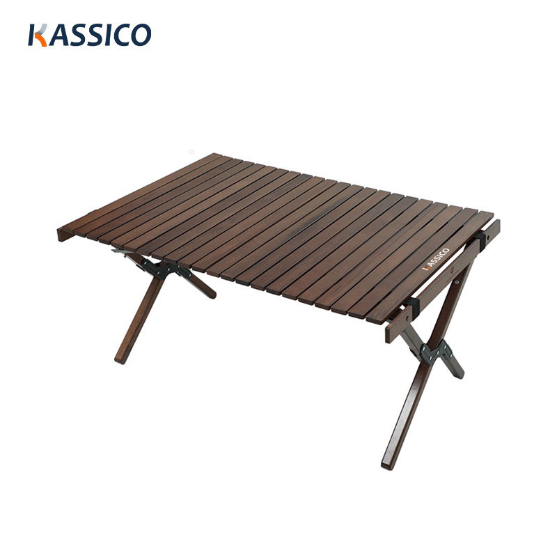 Outdoor Folding Solid Wood Camping Table