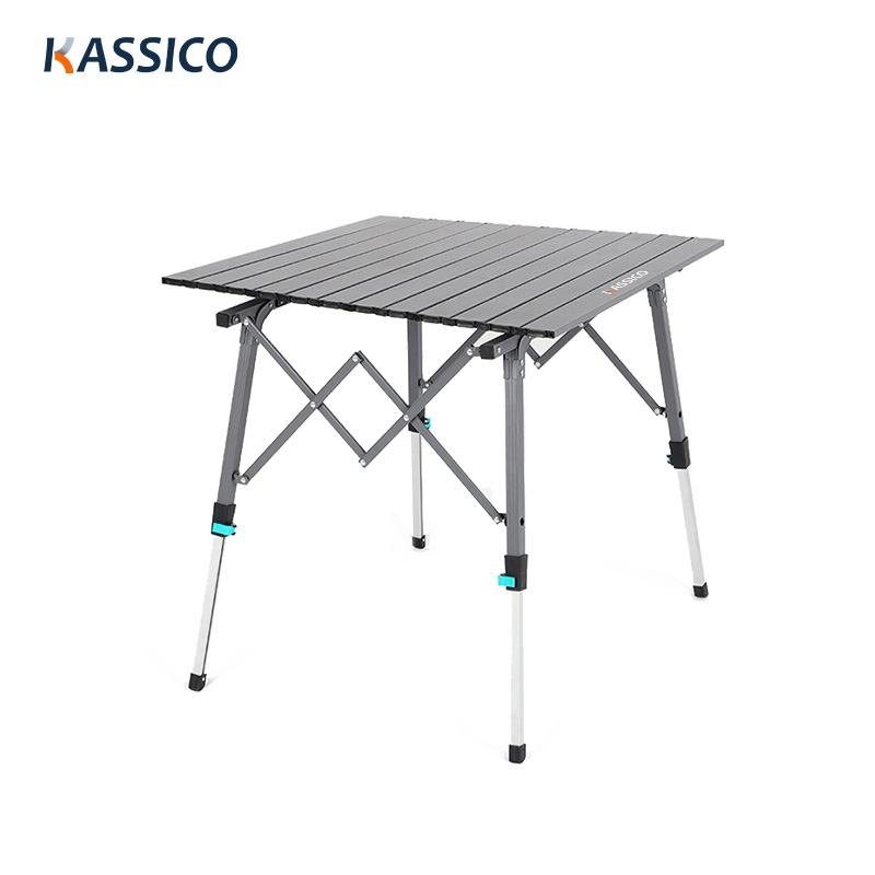 Aluminum Alloy Height Adjustable Folded Table For Outdoor