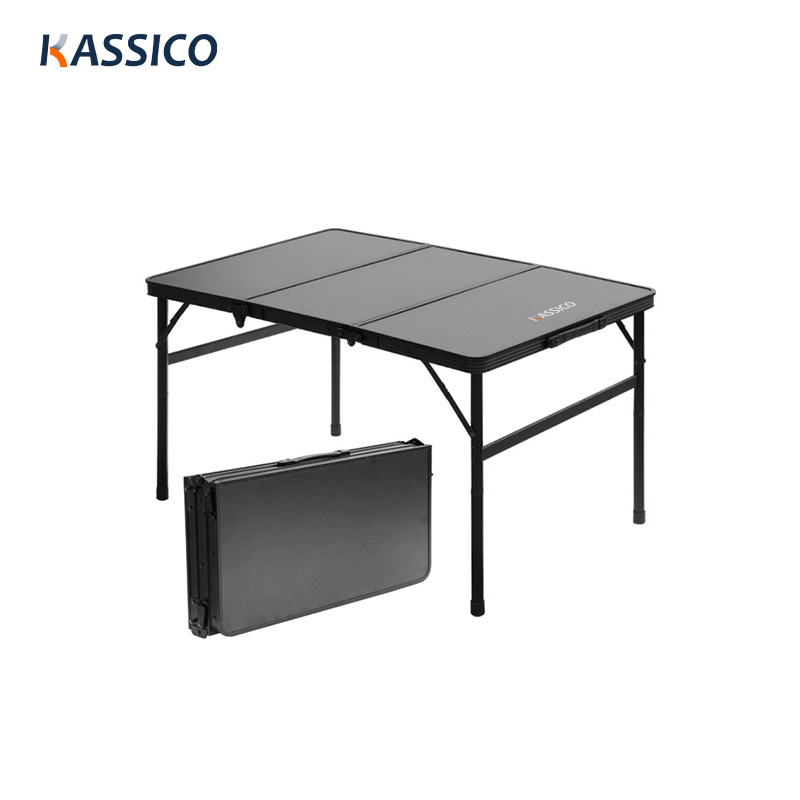 Portable Folding Table With Aluminum Frame & MDF Top