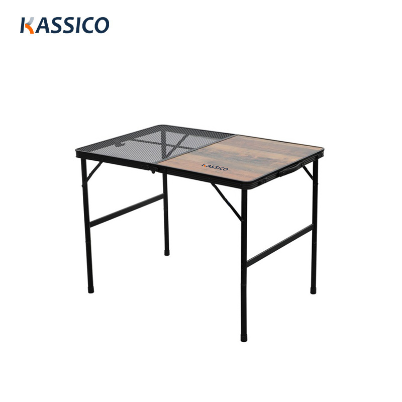Outdoor Double-layer Table: 1 Aluminum MDF Table, 1 Grid Table