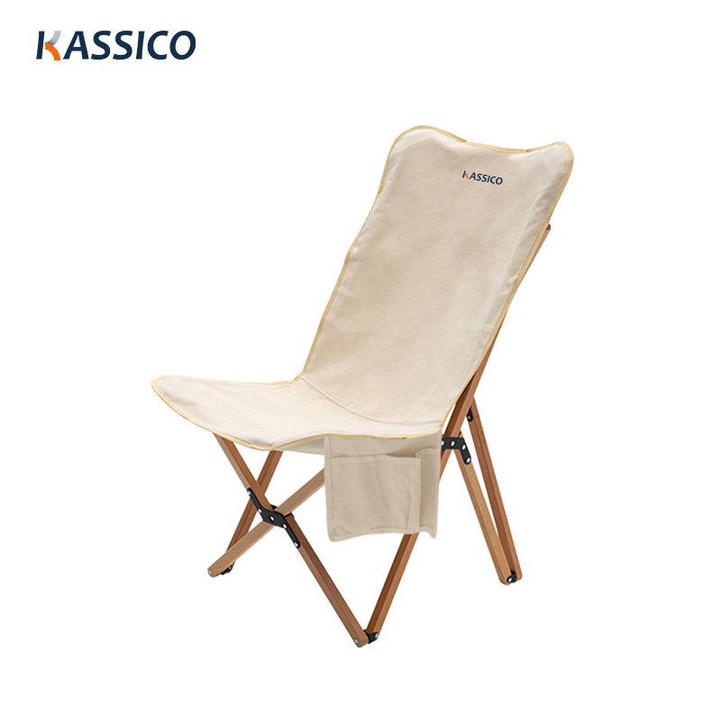 Portable Wood Camping Chair | Butterfly Bracket, Canvas Fabric