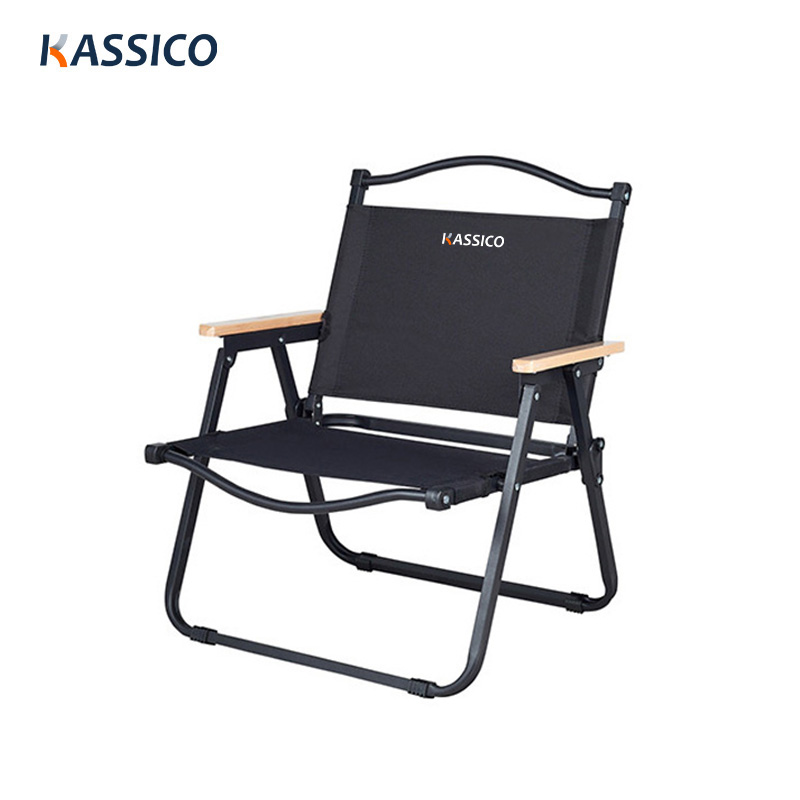 Portable Wood Grain Aluminum Folding Chair For Camping, Patio, Garden & Beach