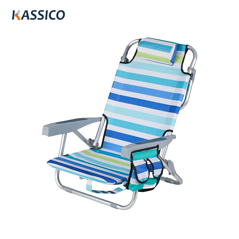 Adjustable Lounge Lay Flat Folding Backpack Beach Chair