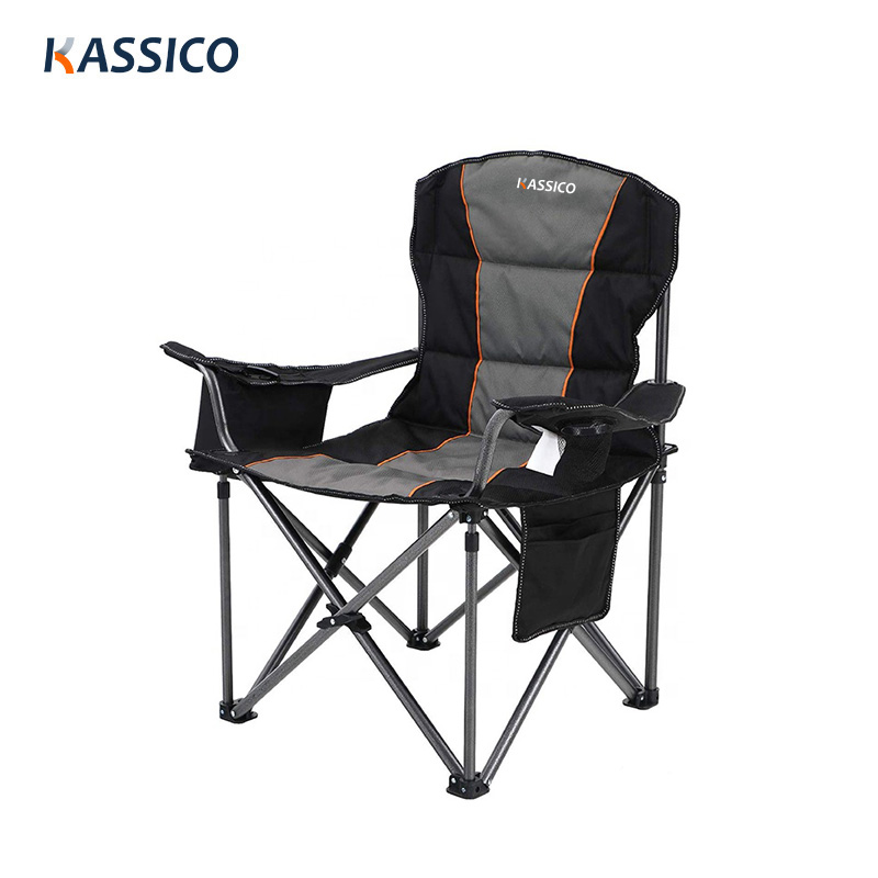 Heavy Duty Padded Camping Beach Folding Chair with Steel Frame & Cup Holder