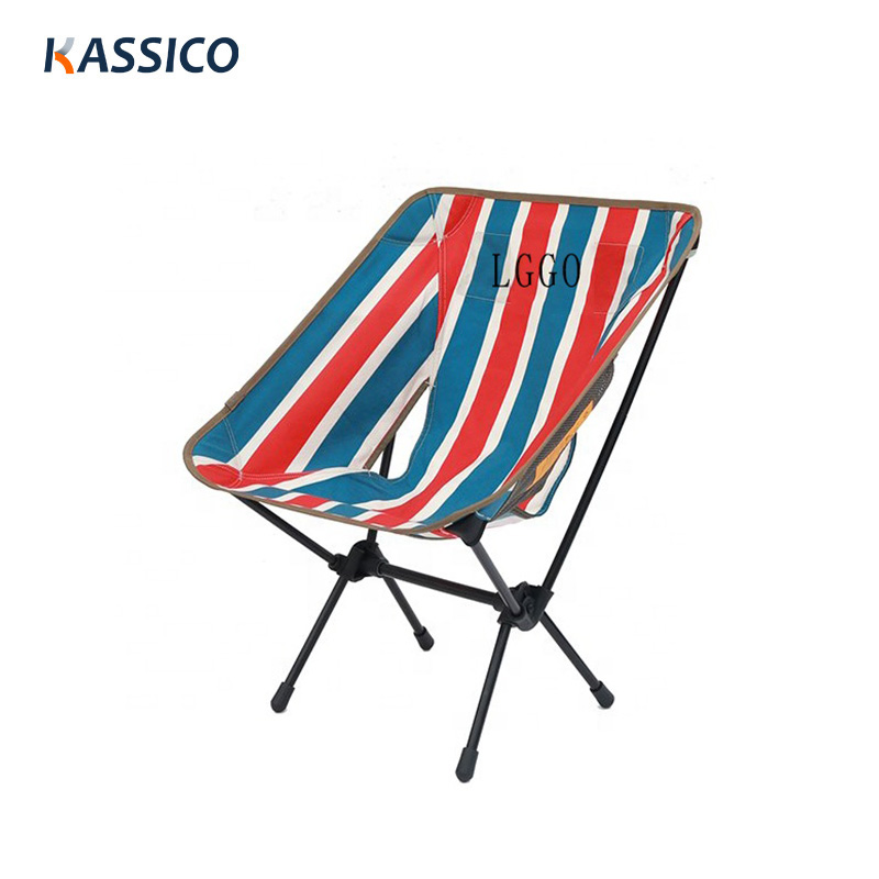 Portable Folding Fishing Camping Chair With Colorful Fabric & Storage Bag