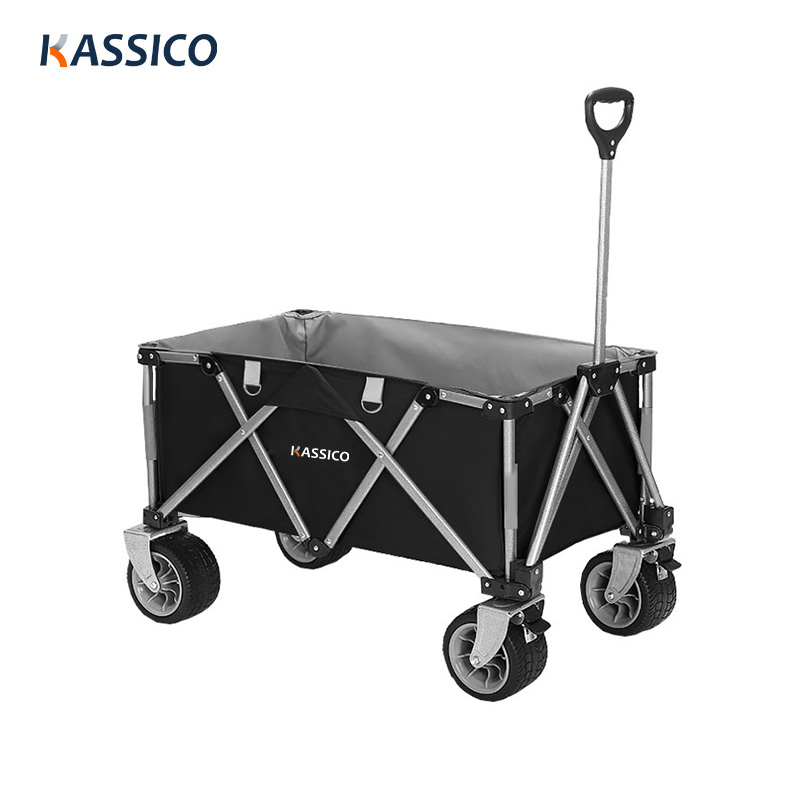 145L/226L Camping Folding Wagon Cart with All-Terrain Wheels, Large Capacity, Adjustable Handle