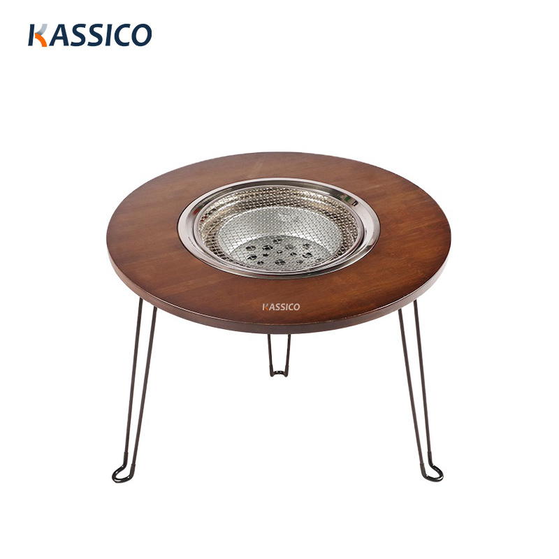 Round Tea brewing & Charcoal Grill Table