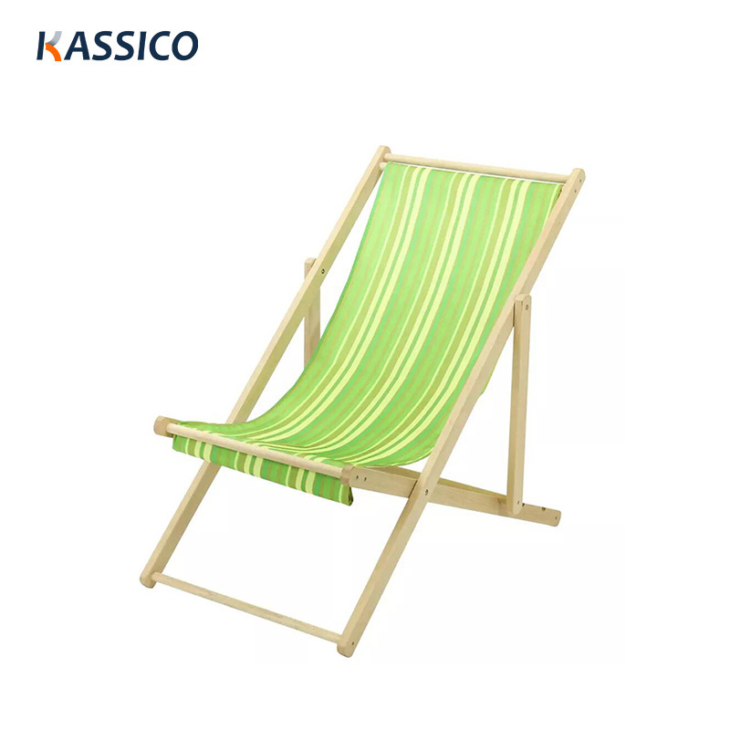 Wooden Folding Relax Sling Chair For Beach, Patio & Camping