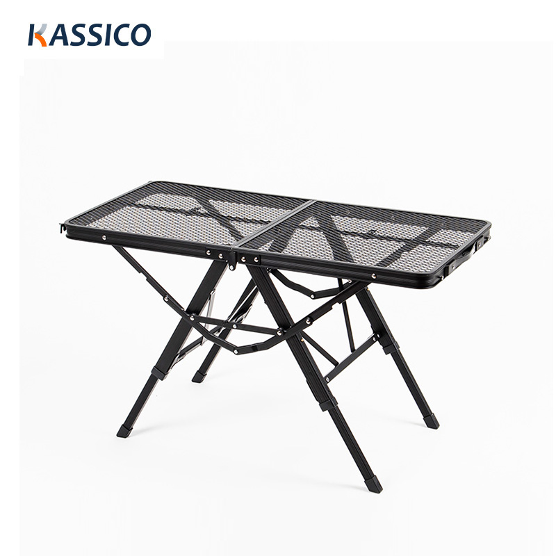 Foldable Mesh Camping Picnic Table - Raised and Lowered Grid Table