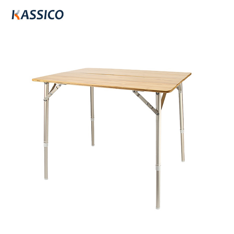 Foldable Bamboo Camping Table for Outdoors Picnic, Patio Garden and Beach
