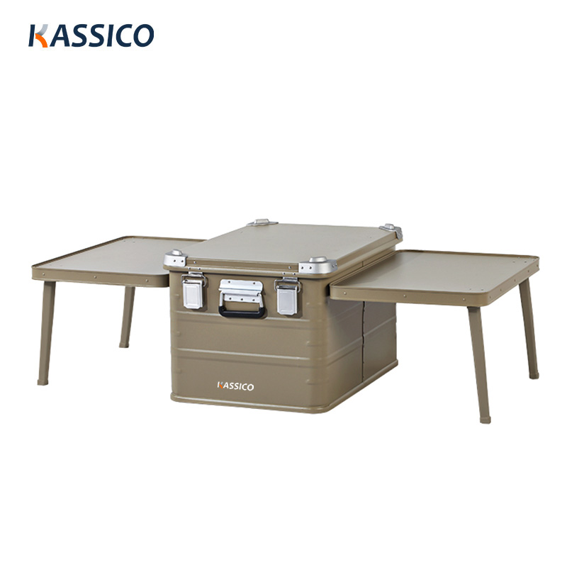 Aluminum Camping Kitchen Station With Storage Box & Folding Table