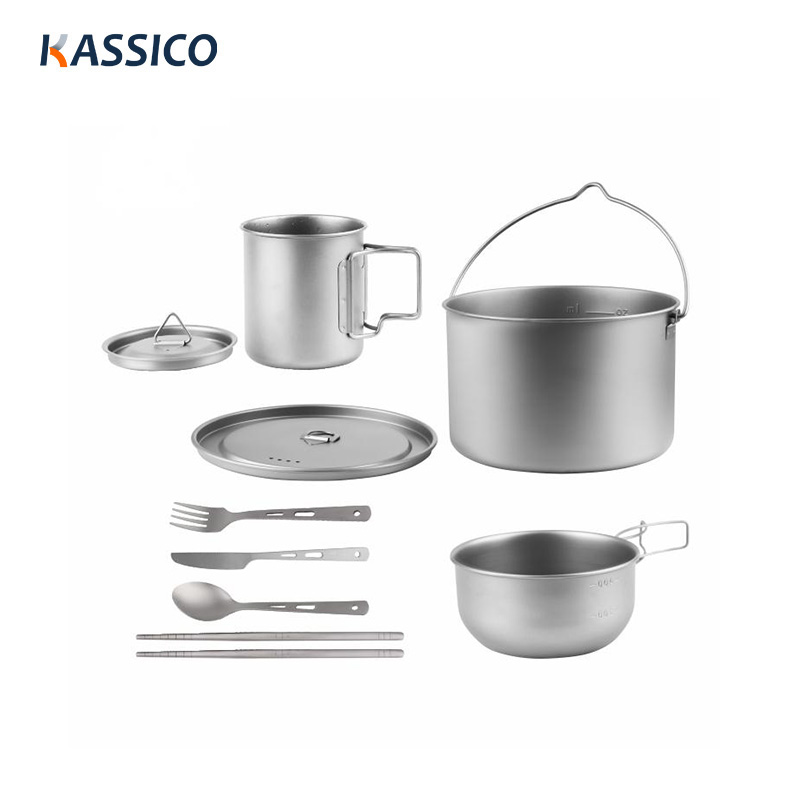 Outdoor Titanium Nonstick Camping Cookware & Tableware Set