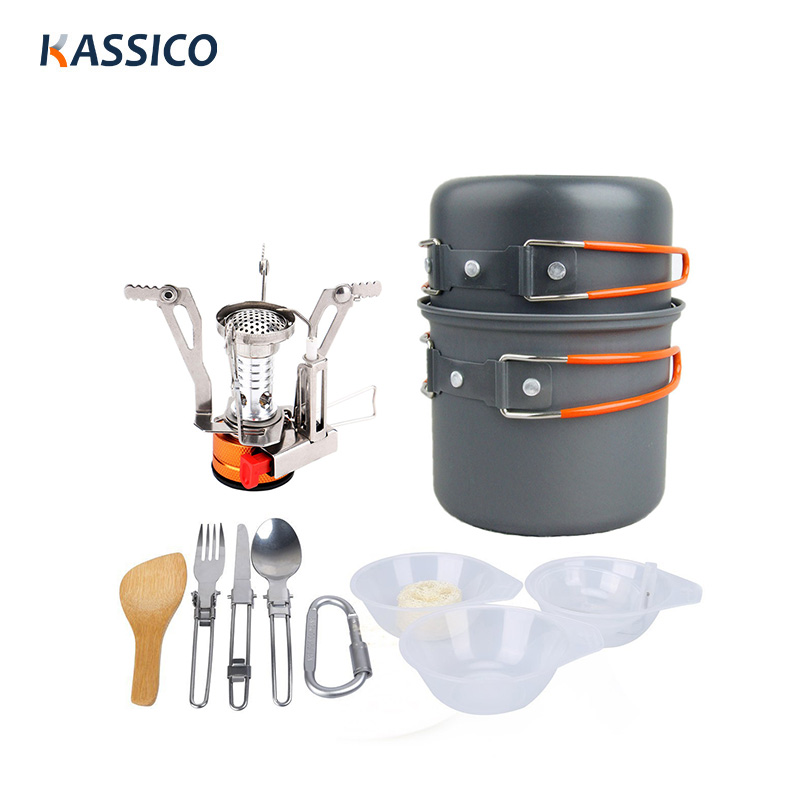 11pcs Camping Cookware Set - Outdoor Folding Cookset