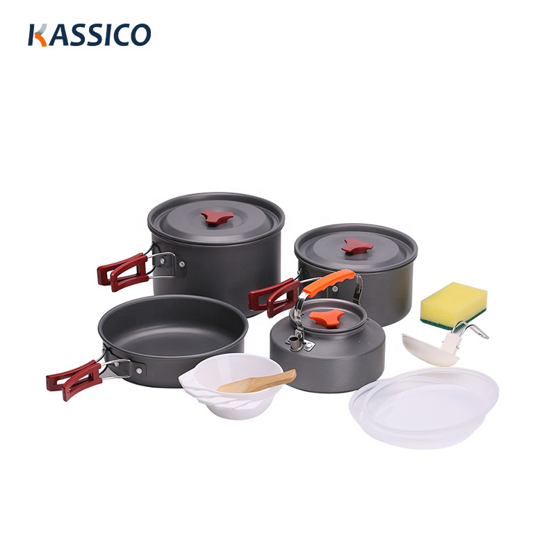 12 pcs Camping Cookware Set - Outdoor Kitchen Pots and Pans Set