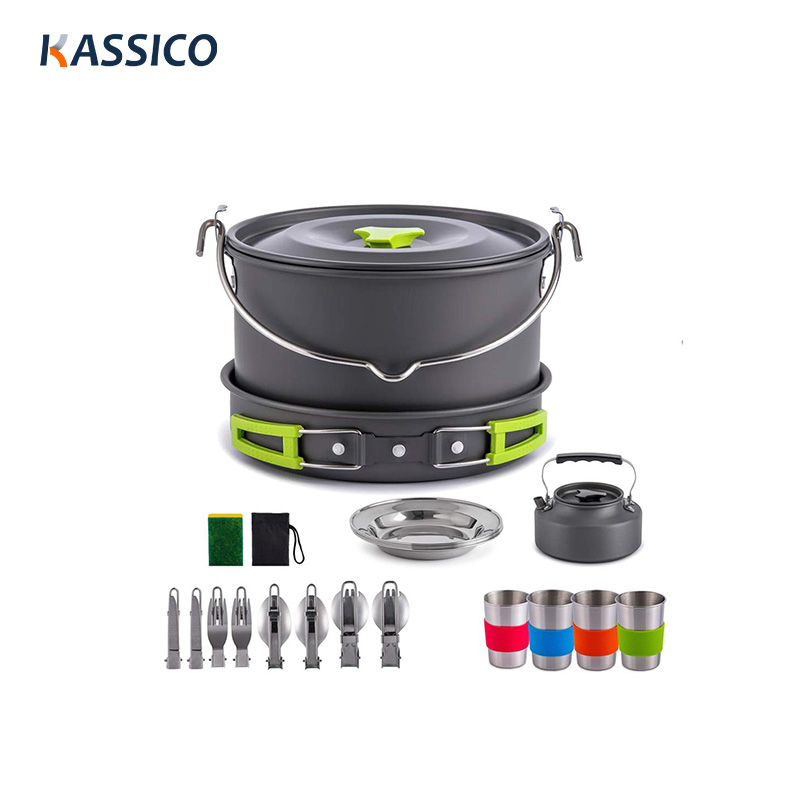 21 Pieces Camping Cookware Set | Stackable Portable Cookware