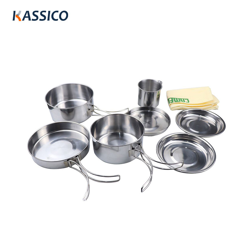 12pcs Stainless Steel Camping Cookware Set