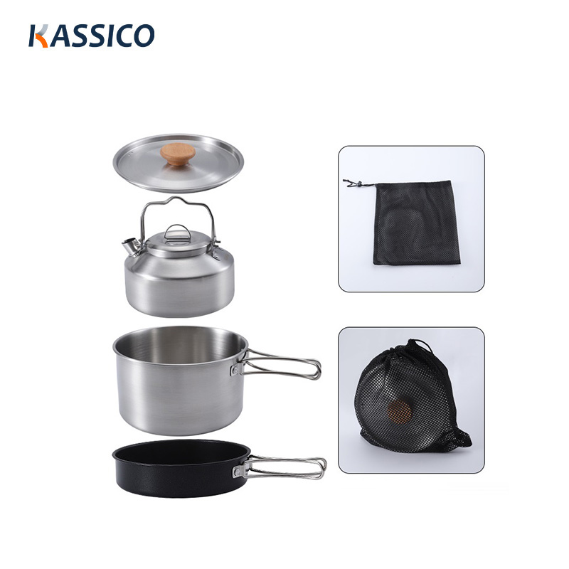 Ultralight Stainless Steel Outdoor Camping Cookware Sets
