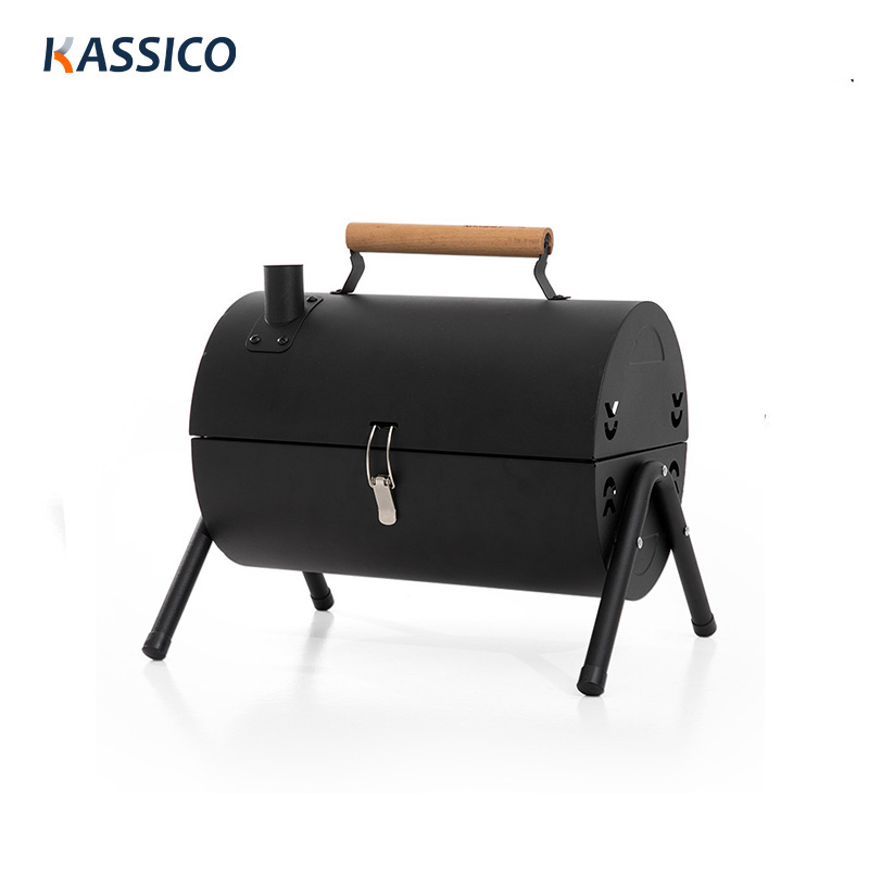 Double Barrel Portable Charcoal BBQ Grill for Cookouts
