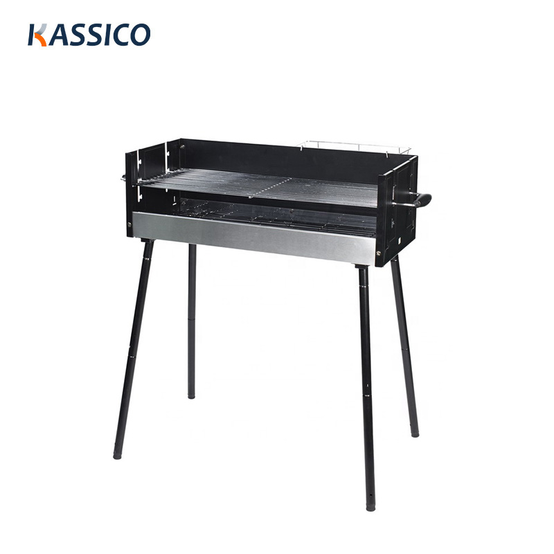 Outdoor Picnic Charcoal BBQ Grill with Height Adustable & Windshield