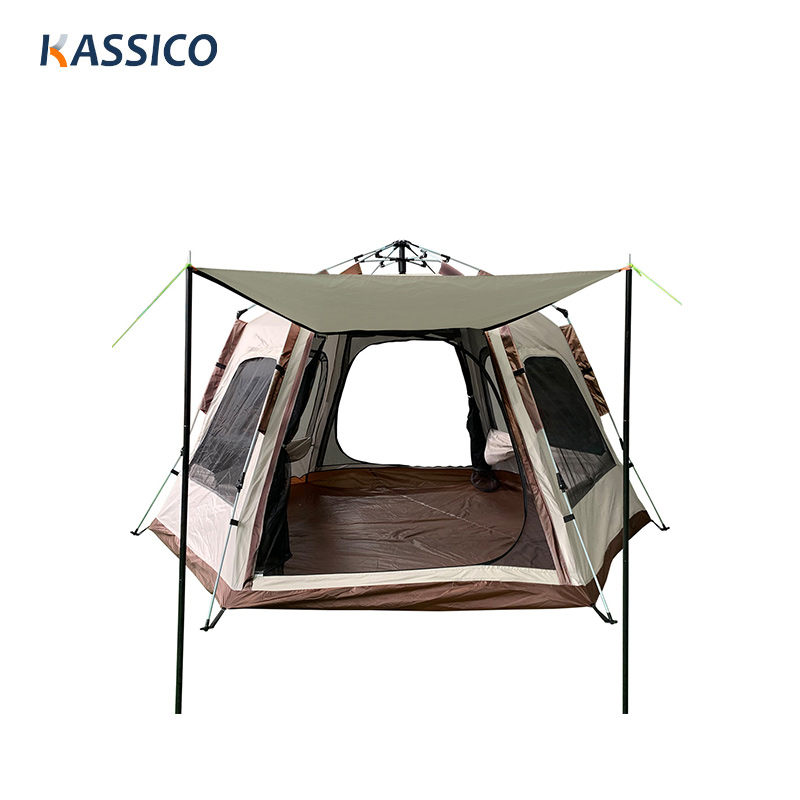 Outdoor Hexagonal Camping Quick Opening Family Tent