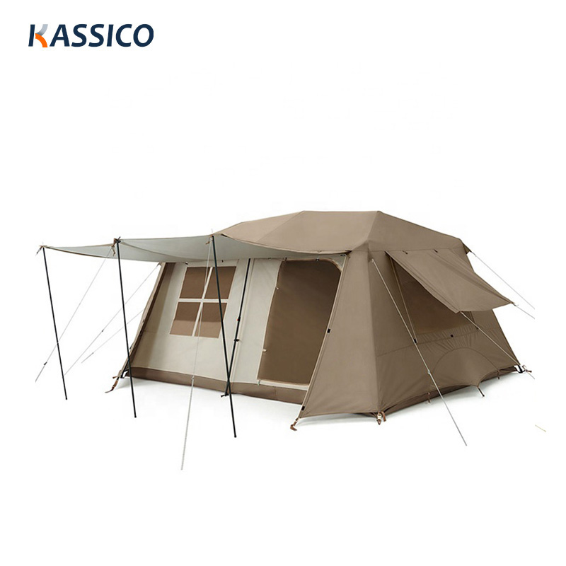 13㎡ Two Bedroom Double Layer Glamping Tent With Awning