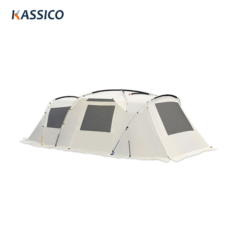 Large Luxury Family Tunnel Camping Tent - Two Rooms and One Living Room