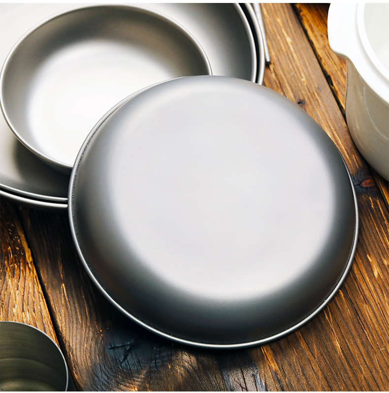 4pcs Ultralight Titanium Pan Camping Pan Dish