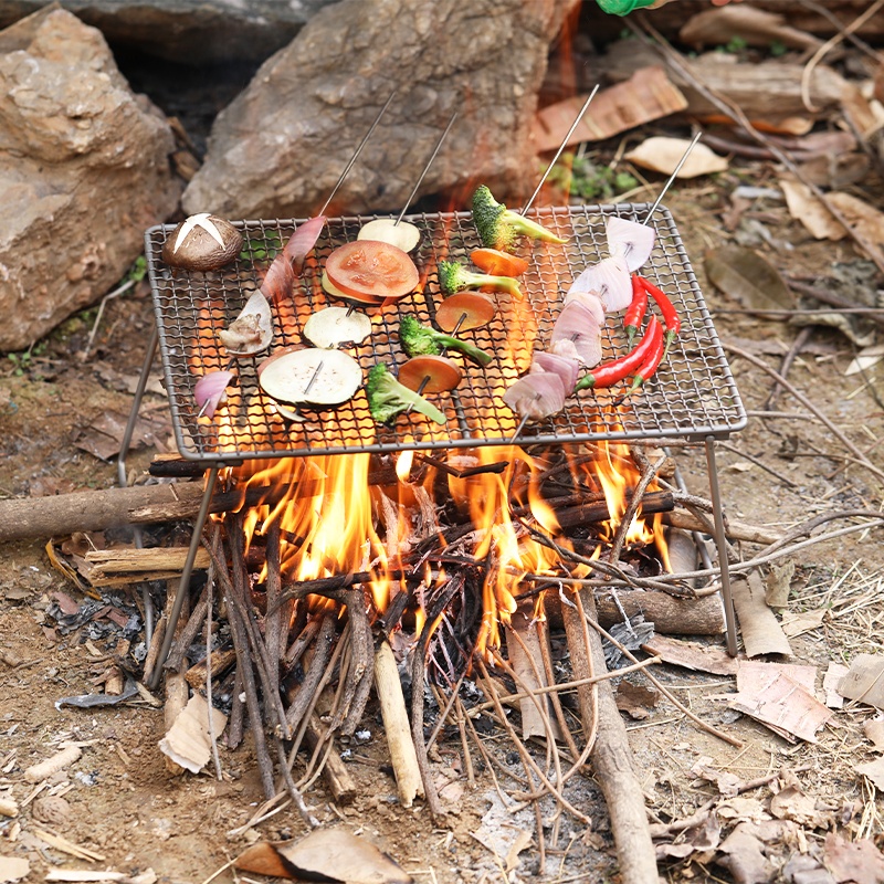 Titanium Charcoal BBQ Grill Barbecue Net Camping Outdoor Grill Net Camping hiking Titanium plate Titanium mesh