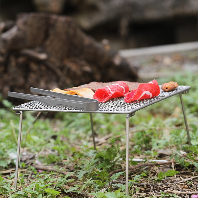 Titanium Charcoal BBQ Grill Barbecue Net Camping Outdoor Grill Net Camping hiking Titanium plate Titanium mesh