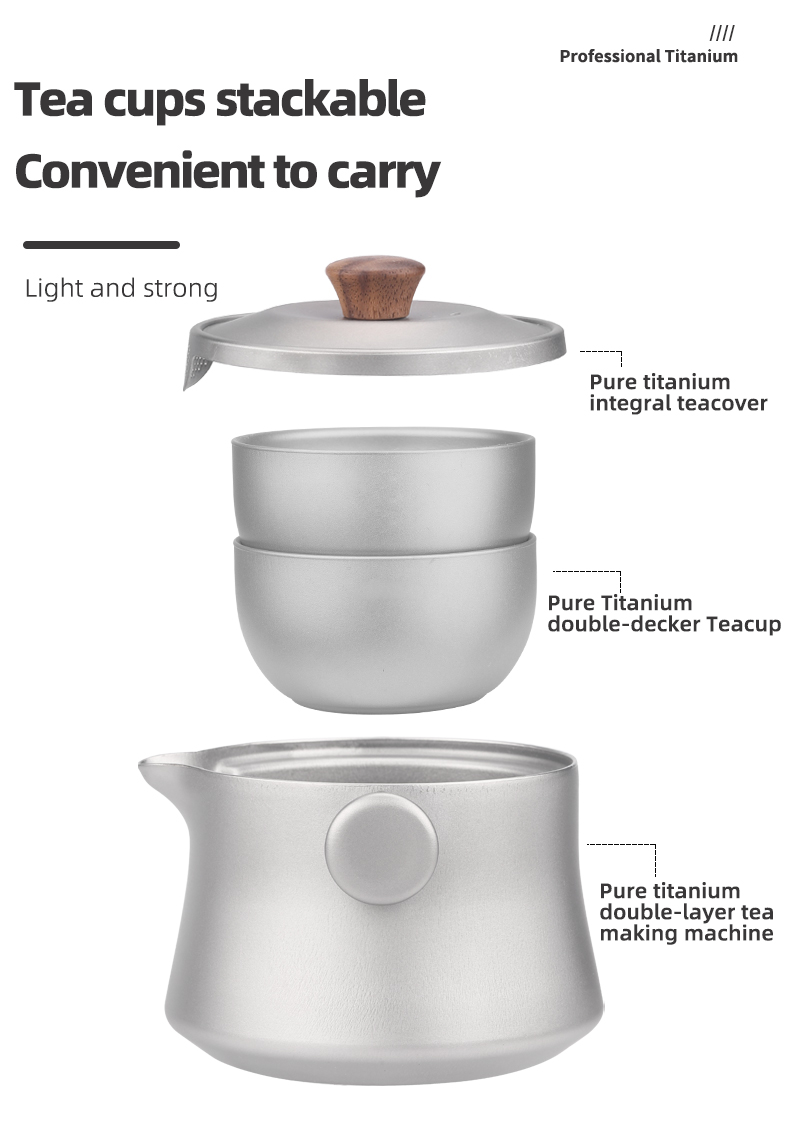 Portable Ultralight Titanium tea maker with infuser water Cup