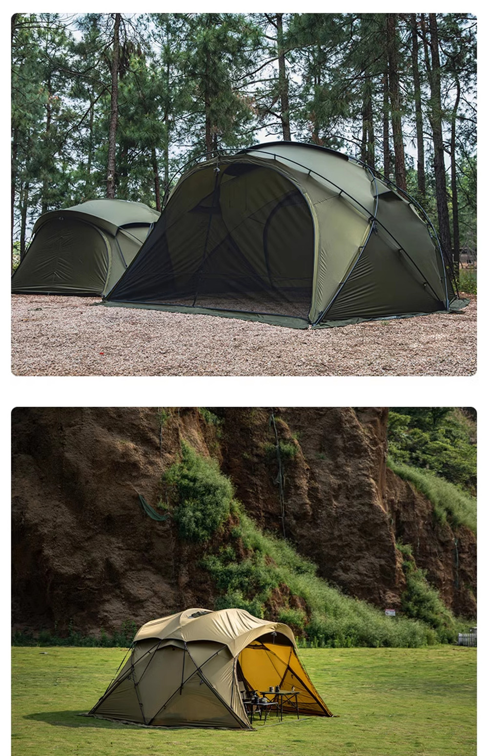 Ultralight Nylon Glamping Dome Tent - Automatic, Waterproof, Windproof